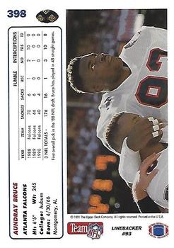 1991 Upper Deck #398 Aundray Bruce Back