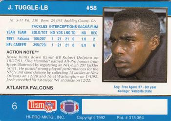 1992 Action Packed #6 Jessie Tuggle Back