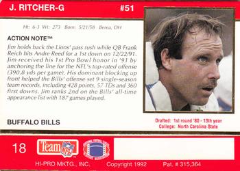 1992 Action Packed #18 Jim Ritcher Back