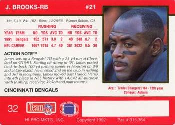 1992 Action Packed #32 James Brooks Back