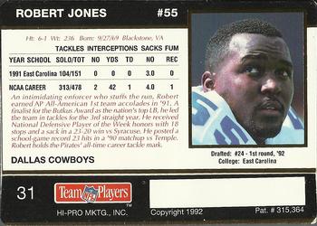 1992 Action Packed Rookie/Update #31 Robert Jones Back