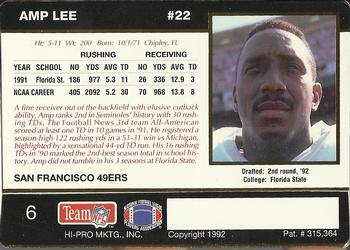 1992 Action Packed Rookie/Update #6 Amp Lee Back