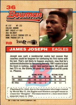 1992 Bowman #36 James Joseph Back