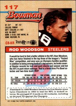 1992 Bowman #117 Rod Woodson Back