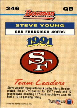 1992 Bowman #246 Steve Young Back