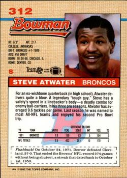 1992 Bowman #312 Steve Atwater Back