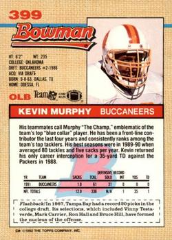 1992 Bowman #399 Kevin Murphy Back
