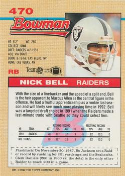 1992 Bowman #470 Nick Bell Back