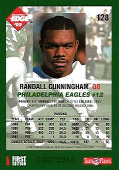 1992 Collector's Edge #128 Randall Cunningham Back