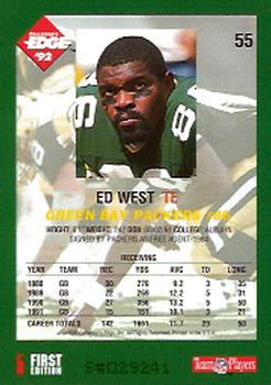 1992 Collector's Edge #55 Ed West Back