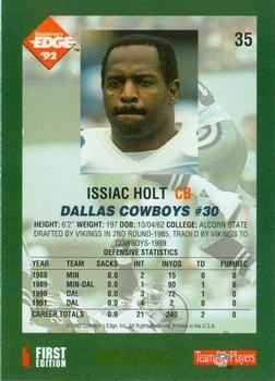 1992 Collector's Edge #35 Issiac Holt Back