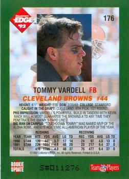 1992 Collector's Edge #176 Tommy Vardell Back