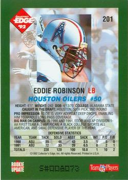 1992 Collector's Edge #201 Eddie Robinson Back