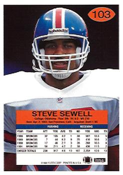 1992 Fleer #103 Steve Sewell Back