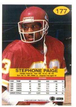 1992 Fleer #177 Stephone Paige Back