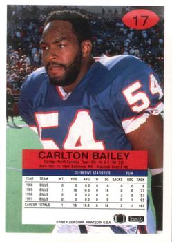 1992 Fleer #17 Carlton Bailey Back