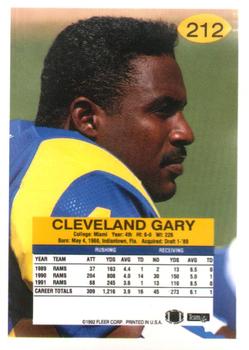1992 Fleer #212 Cleveland Gary Back
