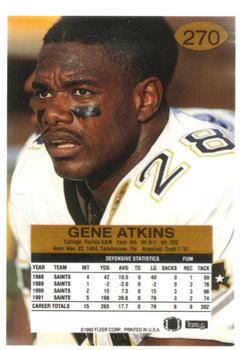 1992 Fleer #270 Gene Atkins Back