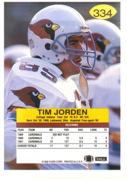 1992 Fleer #334 Tim Jorden Back