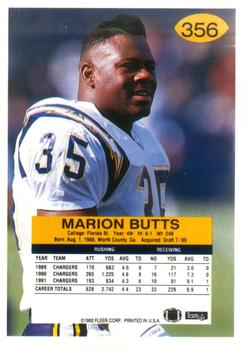 1992 Fleer #356 Marion Butts Back
