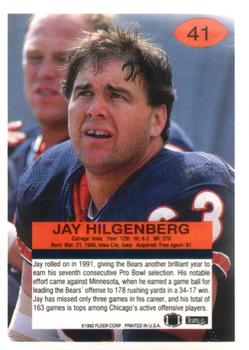 1992 Fleer #41 Jay Hilgenberg Back