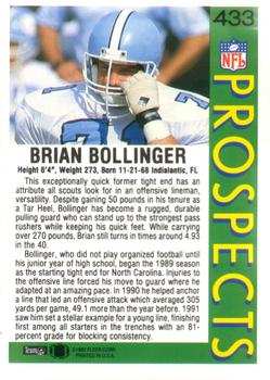 1992 Fleer #433 Brian Bollinger Back