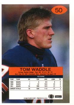 1992 Fleer #50 Tom Waddle Back
