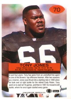 1992 Fleer #70 Tony Jones Back