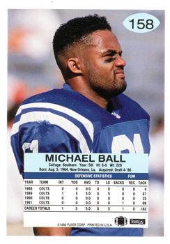 1992 Fleer #158 Michael Ball Back