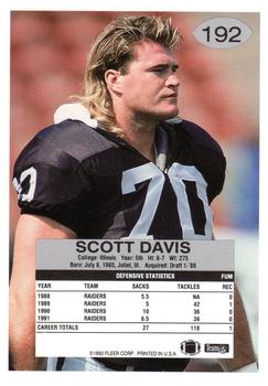 1992 Fleer #192 Scott Davis Back