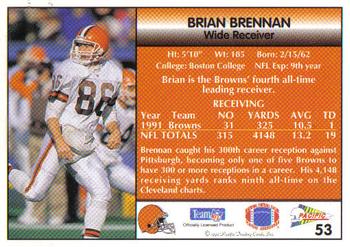 1992 Pacific #53 Brian Brennan Back