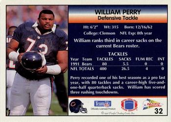 1992 Pacific #32 William Perry Back