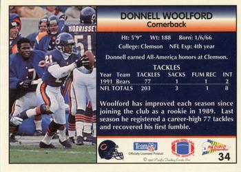 1992 Pacific #34 Donnell Woolford Back