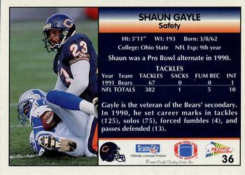 1992 Pacific #36 Shaun Gayle Back