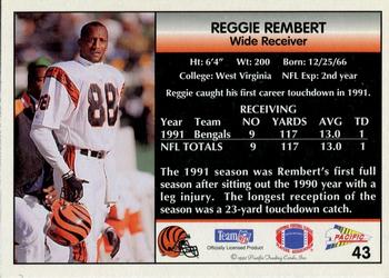 1992 Pacific #43 Reggie Rembert Back