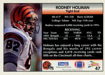 1992 Pacific #47 Rodney Holman Back