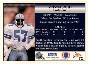 1992 Pacific #72 Vinson Smith Back