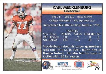 1992 Pacific #79 Karl Mecklenburg Back