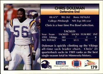 1992 Pacific #179 Chris Doleman Back
