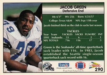1992 Pacific #290 Jacob Green Back