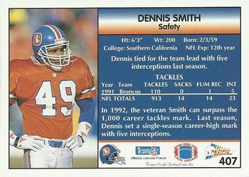 1992 Pacific #407 Dennis Smith Back
