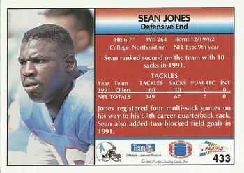 1992 Pacific #433 Sean Jones Back