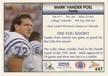 1992 Pacific #447 Mark Vander Poel Back
