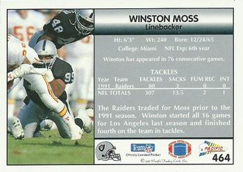 1992 Pacific #464 Winston Moss Back