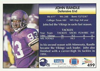 1992 Pacific #499 John Randle Back