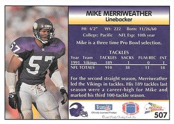 1992 Pacific #507 Mike Merriweather Back