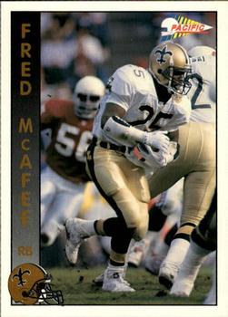 1992 Pacific #535 Fred McAfee Front