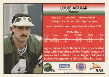 1992 Pacific #555 Louie Aguiar Back