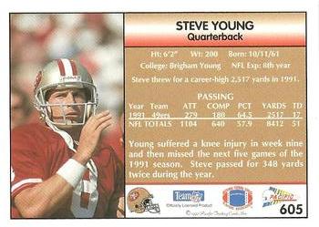 1992 Pacific #605 Steve Young Back