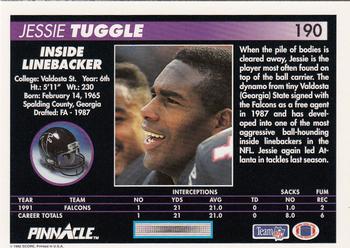 1992 Pinnacle #190 Jessie Tuggle Back
